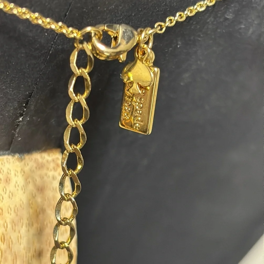 Kate Spade Initial A One In A Million Corcle Dainty Pendant Gold Tome Necklace